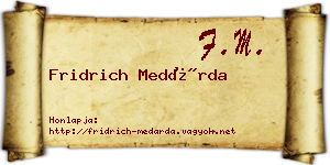Fridrich Medárda névjegykártya